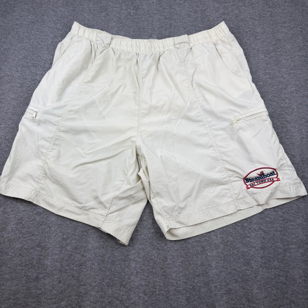 Ouray Sportswear Swim Trunks Mens XL Cream Steamboat Ski Town‎ USA Nylon Shorts